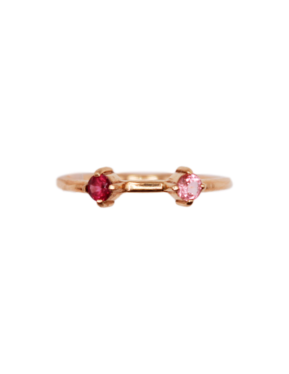 Anillo Twin Turmalina Rosa