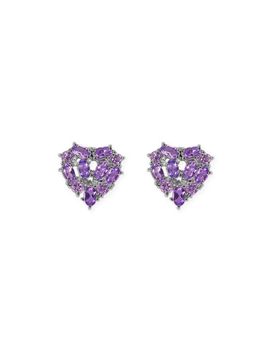 Aretes Corazón Morado