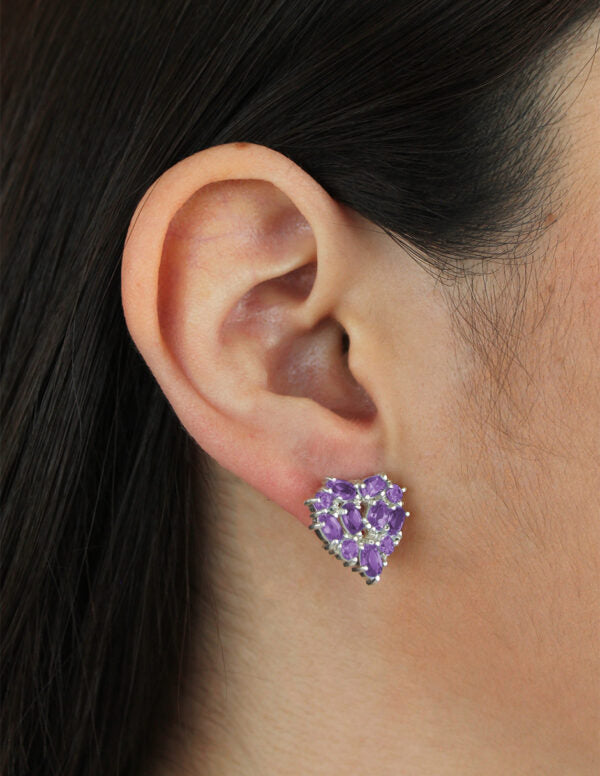 Aretes Corazón Morado